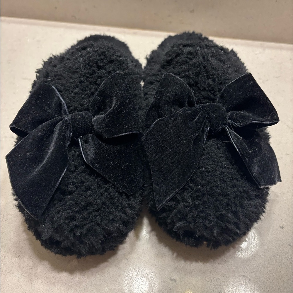 UGG Black Fuzzy Slippers